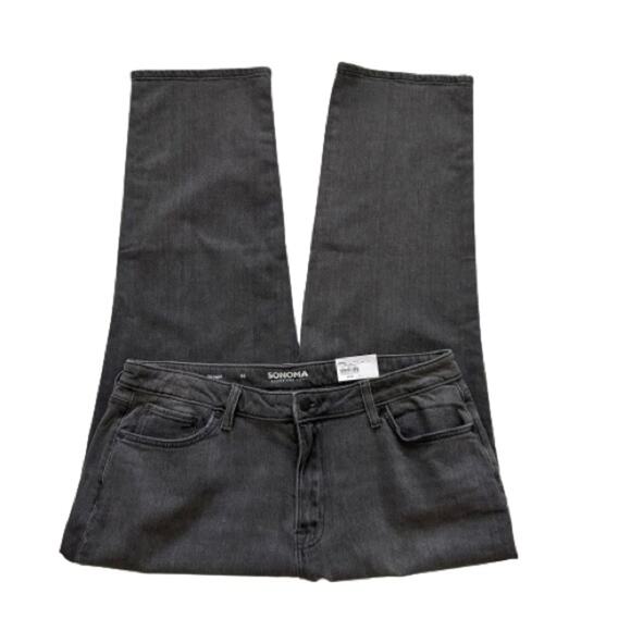 Sonoma Gray Black Wash High Rise Vintage Style Straight Leg Jeans Size 18 NEW - Picture 12 of 12